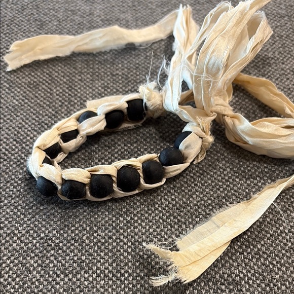 NWOT Jacki Holland Custom Stone + Silk Cord Bracelet
